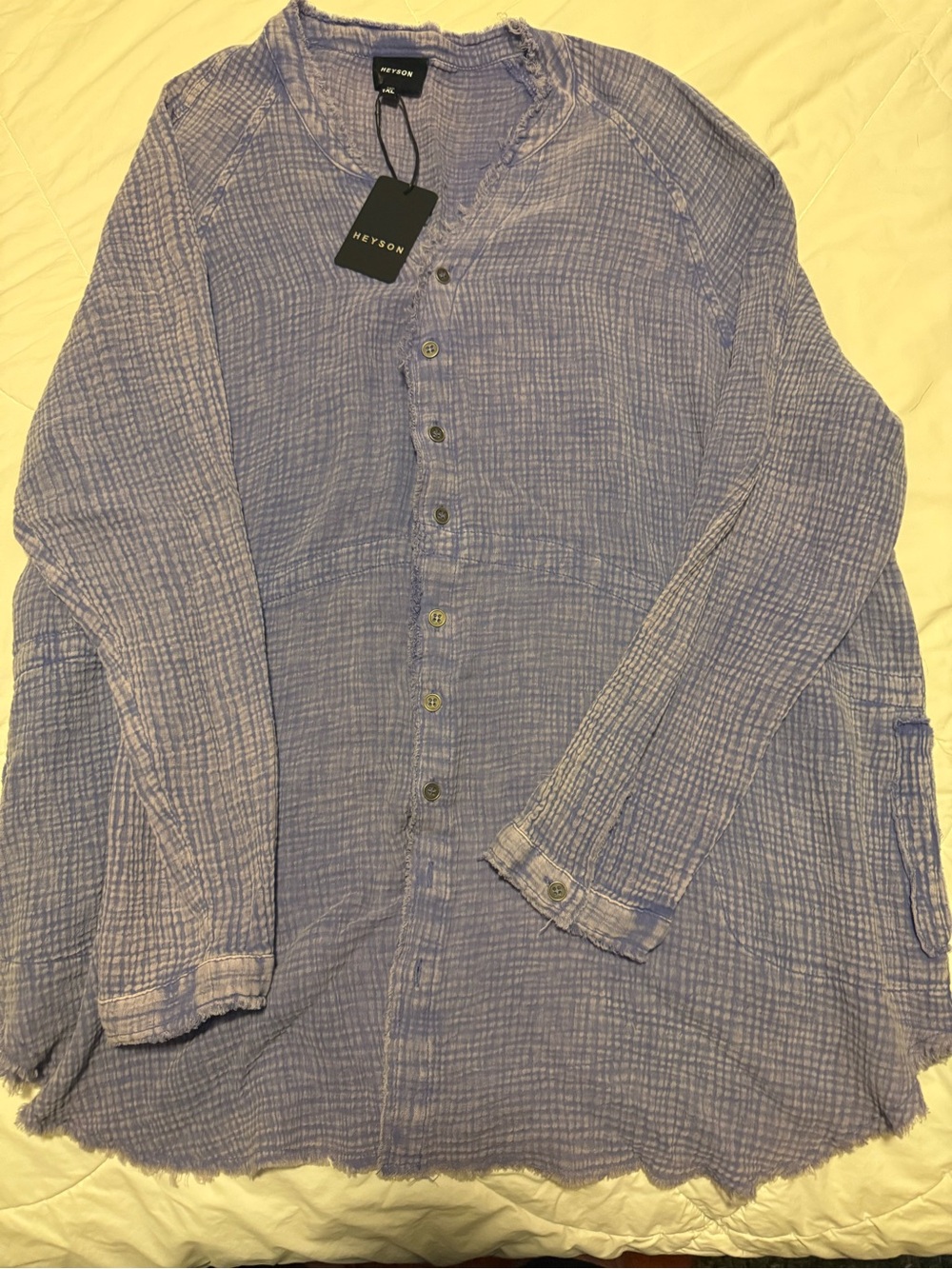 HEYSON Lavender Textured Button-Down Shirt